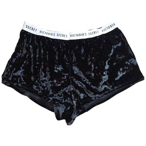 Victoria's Secret Black Velour Sleep Shorts Pajama Shorts M